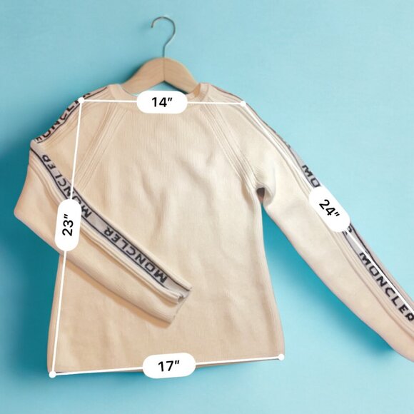 AUTHENTIC Moncler Logo Tape Pullover Sweater - Cream/Ivory - Picture 5 of 8